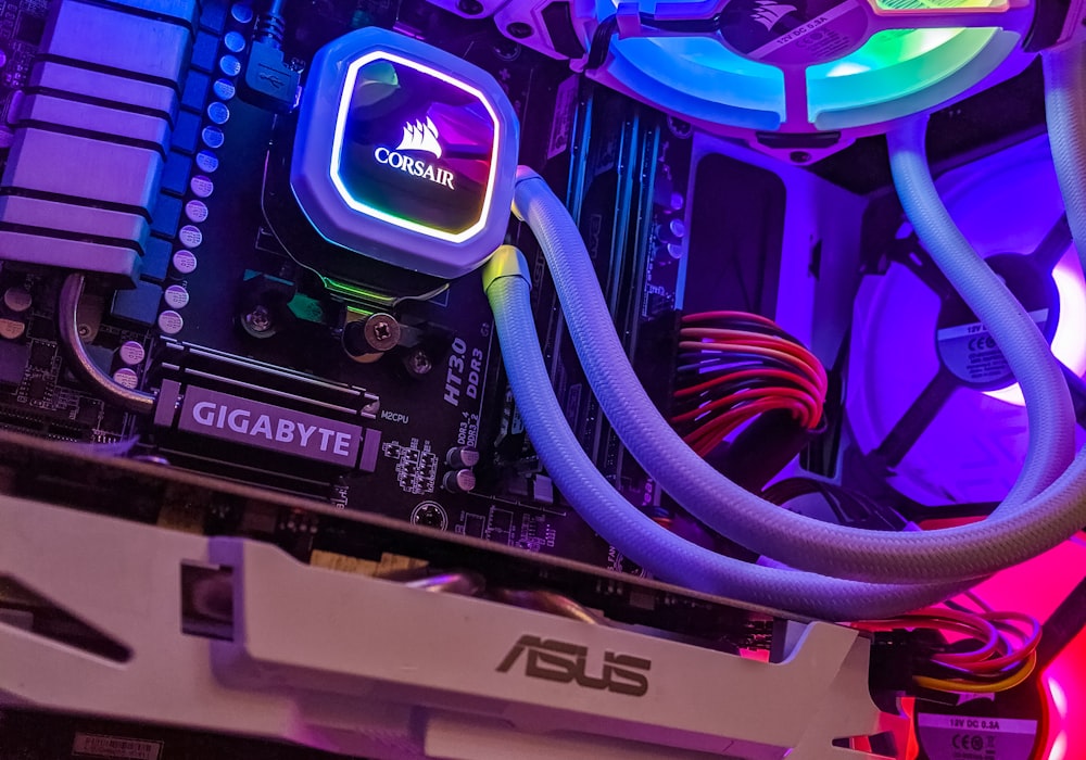 Inside of a desktop PC during an upgrade