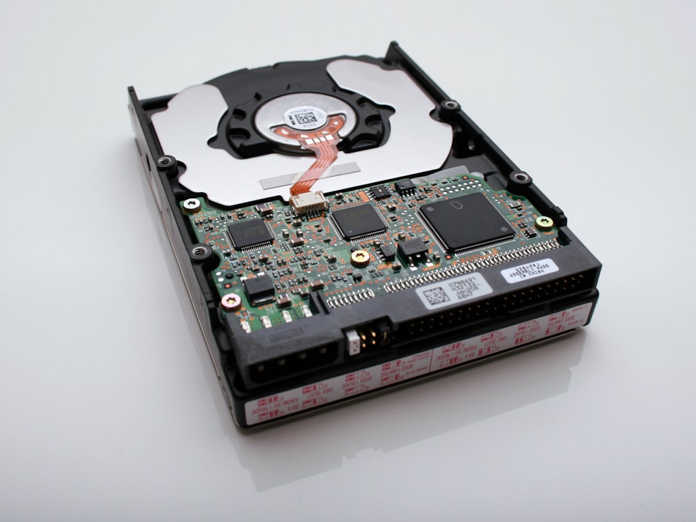 Hard disk drive opened for data recovery